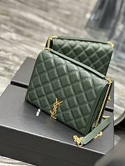 Kitlife SAINT LAURENT Becky small quilted shoulder bag Green - 25 x 17 x 7 cm - 3