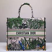 Kitlife Dior Book Tote Toile de Jouy Tropicalia Denim Green Multicolor - 41.5 x 34.5 x 16 cm - 1
