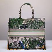 Kitlife Dior Book Tote Toile de Jouy Tropicalia Denim Green Multicolor - 41.5 x 34.5 x 16 cm - 2