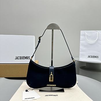 Kitlife JACQUEMUS Black Le Raphia 'Le Bisou Cadenas' Bag - 26 x 14 cm