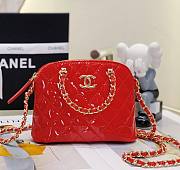 Kitlife Chanel small shopping bag Patent Calfskin & Gold-Tone Metal Red - 16 x 11 x 5.5 cm - 1