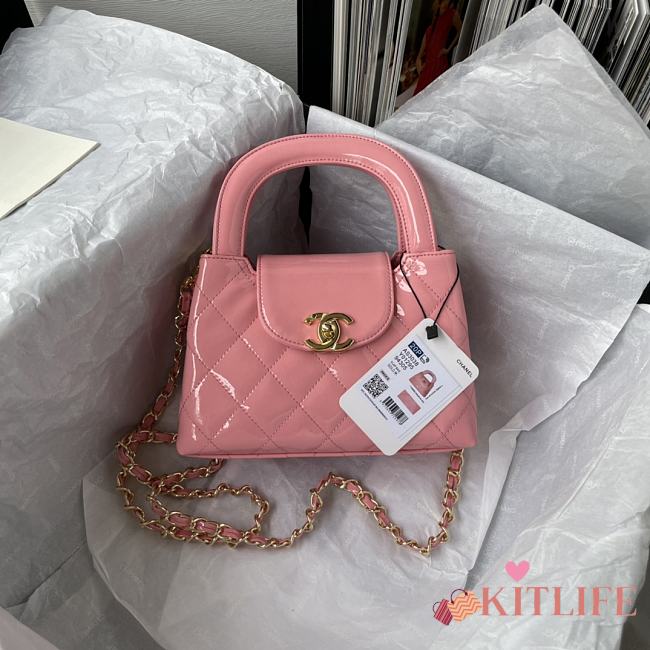 Kitlife Chanel Pink Patent Leather Quilted Gold 