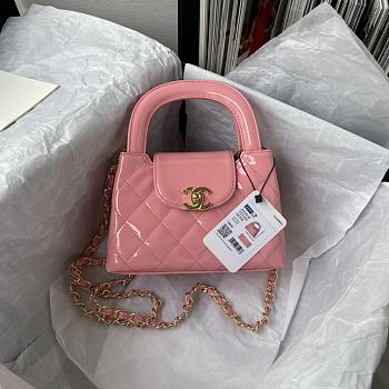 Kitlife Chanel Pink Patent Leather Quilted Gold 