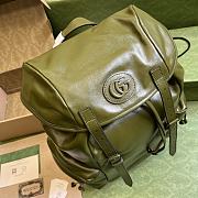 Kitlife GUCCI  Leather Double G Backpack Green - 38 x 44 x 15 cm - 6