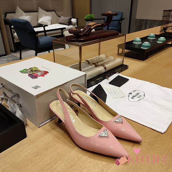 Kitlife Patent-leather slingback pumps Pink  - 1