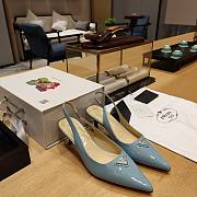 Kitlife Patent-leather slingback pumps Blue - 2