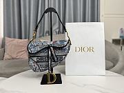 Kiltife Dior Oblique Saddle Bag Denim Blue Albero della Vita Embroidery - 25 cm - 1