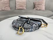 Kiltife Dior Oblique Saddle Bag Denim Blue Albero della Vita Embroidery - 25 cm - 4