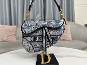 Kiltife Dior Oblique Saddle Bag Denim Blue Albero della Vita Embroidery - 25 cm - 3