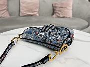 Kiltife Dior Oblique Saddle Bag Denim Blue Albero della Vita Embroidery - 25 cm - 2