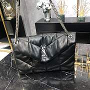  YSL LOULOU PUFFER LAMBSKIN BAG IN BLACK 35CM  - 1