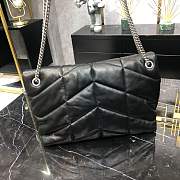  YSL LOULOU PUFFER LAMBSKIN BAG IN BLACK 35CM  - 3