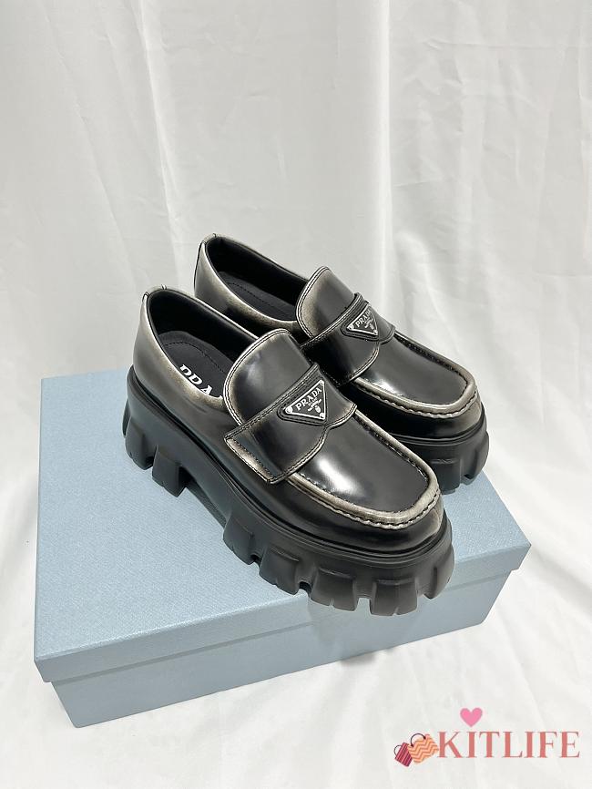 Kitlife Monolith ombré brushed leather loafers Black SS 2023 - 1