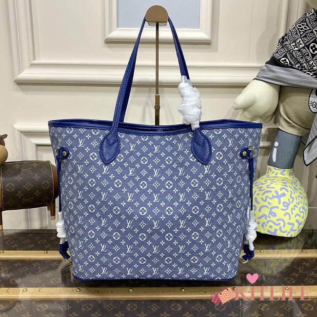 Kitlife Louis Vuitton Tote Bag Monogram Ideal Neverfull Blue - M40995 - 32 x 29 x 17 cm - 1