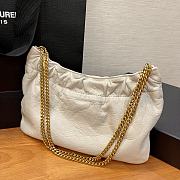 Kitlife SAINT LAURENT Pac Pac Ysl Ruched Hobo Shoulder Bag In Winter White - 24 x 14 x 4 cm - 5