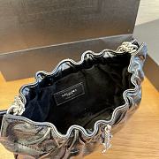 Kitlife SAINT LAURENT Pac Pac Ysl Ruched Hobo Shoulder Bag In Winter Black - 24 x 14 x 4 cm - 4