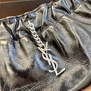 Kitlife SAINT LAURENT Pac Pac Ysl Ruched Hobo Shoulder Bag In Winter Black - 24 x 14 x 4 cm - 5