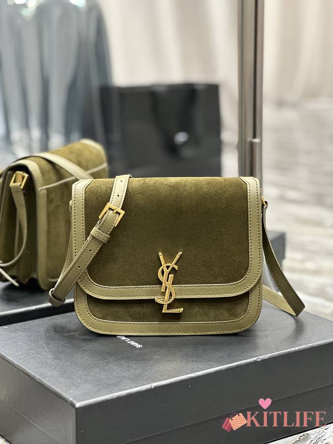 Kitlife Saint Laurent Lock medium shoulder bag Green - 22 x 18 x 5 cm - 1