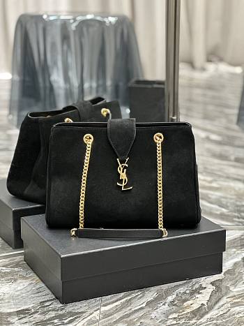 Kitlife YSL Suede Monogram Cassandre Shopper Black - 33 x 22 x 15 cm