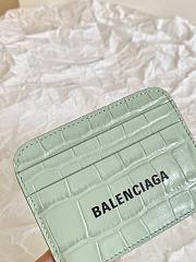 Kitlife BALENCIAGA Mint Green Crocodile-effect Leather Card Holder - 9.9 x 7 x 1 cm - 2