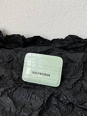 Kitlife BALENCIAGA Mint Green Crocodile-effect Leather Card Holder - 9.9 x 7 x 1 cm - 5