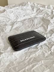Kitlife BALENCIAGA Black Crocodile-effect Leather Card Holder - 9.9 x 7 x 1 cm - 4