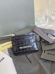 Kitlife BALENCIAGA Black Crocodile-effect Leather Card Holder - 9.9 x 7 x 1 cm - 3