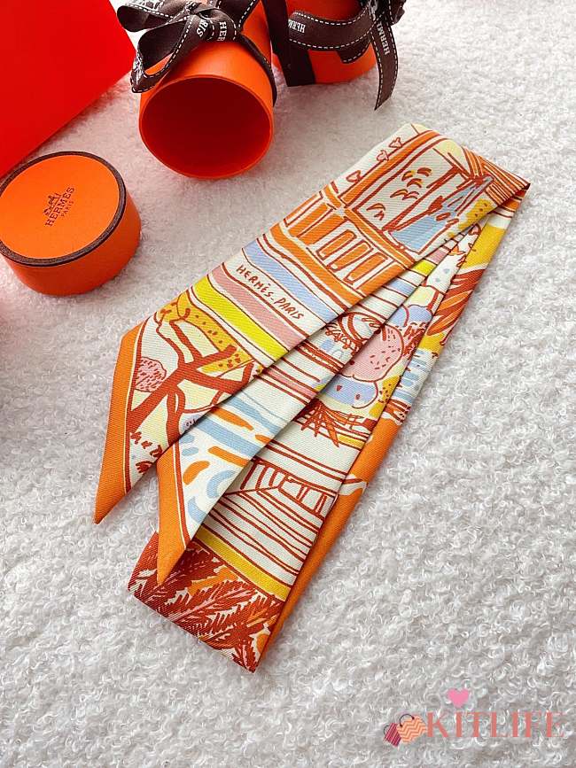 Kitlife Hermes Rayures d'Ete Twilly In Orange - 1