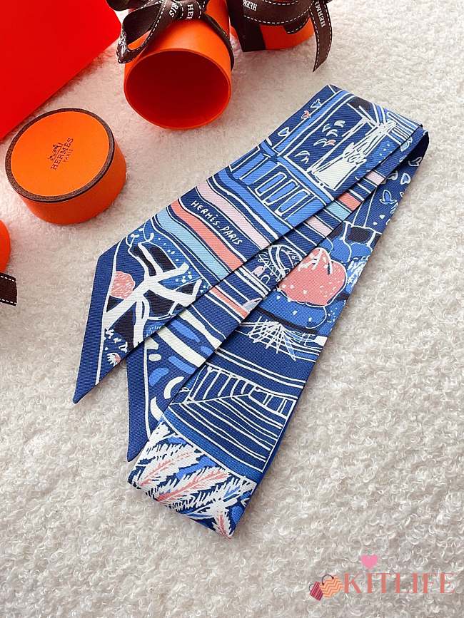 Kitlife Hermes Rayures d'Ete Twilly In Blue - 1
