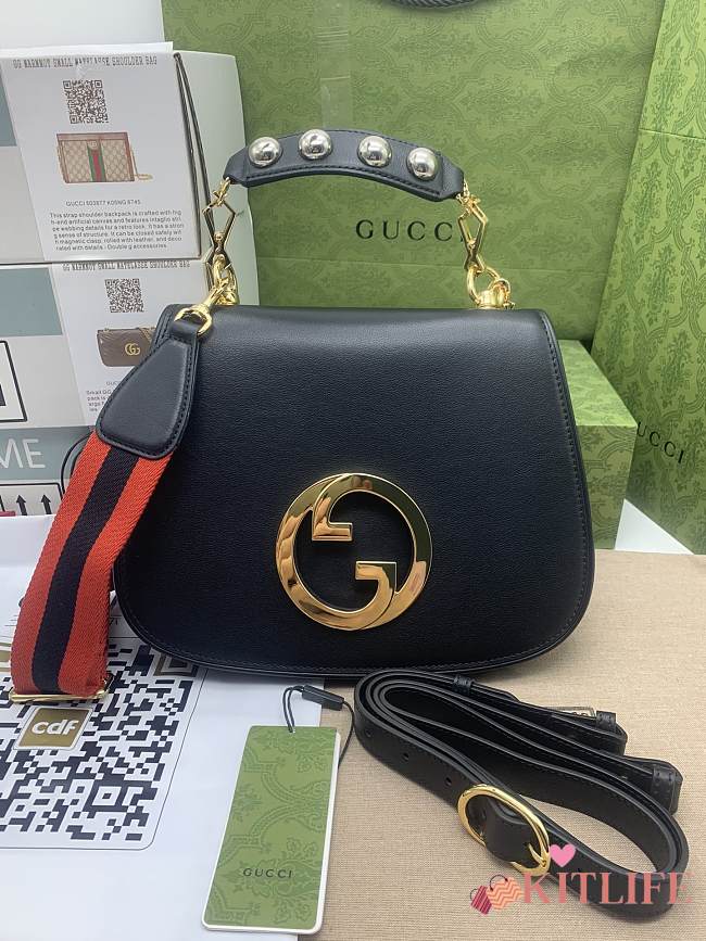 Kitlife Gucci small Blondie leather top handle bag Black - 29 x 22 x 7 cm - 1