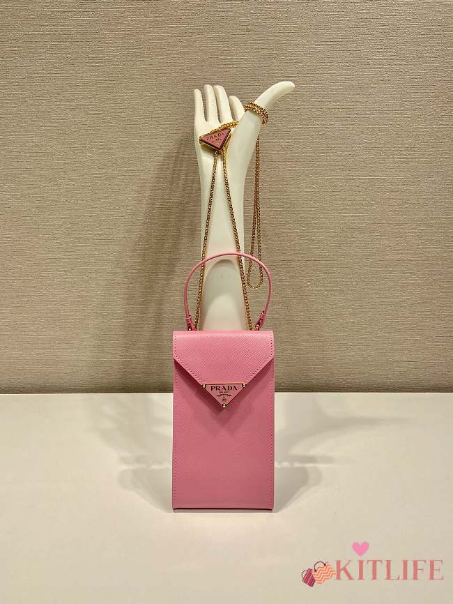 Kitlife PRADA Saffiano Leather Mini Bag Pink - 10.5 x 18 x 3 cm - 1