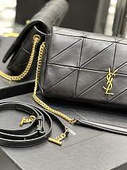 Kitlife SAINT LAURENT Jamie Patchwork Leather Shoulder Bag In Black - 26.5 x 14 x 6 cm - 4