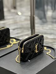 KITLIFE SAINT LAURENT Becky Double Zip Camera Black Bag - 19 x 11 x 5 cm - 3