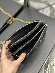 KITLIFE SAINT LAURENT Becky Double Zip Camera Black Bag - 19 x 11 x 5 cm - 4