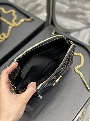 KITLIFE SAINT LAURENT Becky Double Zip Camera Black Bag - 19 x 11 x 5 cm - 2
