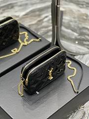 KITLIFE SAINT LAURENT Becky Double Zip Camera Black Bag - 19 x 11 x 5 cm - 5