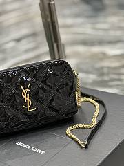 KITLIFE SAINT LAURENT Becky Double Zip Camera Black Bag - 19 x 11 x 5 cm - 6