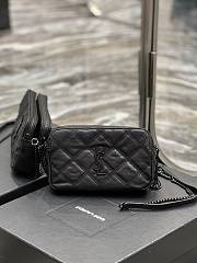 KITLIFE SAINT LAURENT Becky Double Zip Lambskin Black Bag - 19 x 11 x 5 cm - 1