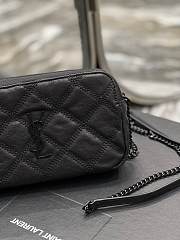 KITLIFE SAINT LAURENT Becky Double Zip Lambskin Black Bag - 19 x 11 x 5 cm - 3