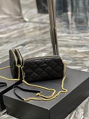 KITLIFE SAINT LAURENT Becky Double Zip Lambskin Black Bag Gold Hardware - 19 x 11 x 5 cm - 4