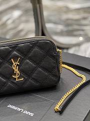 KITLIFE SAINT LAURENT Becky Double Zip Lambskin Black Bag Gold Hardware - 19 x 11 x 5 cm - 3