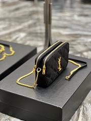 KITLIFE SAINT LAURENT Becky Double Zip Lambskin Black Bag Gold Hardware - 19 x 11 x 5 cm - 2