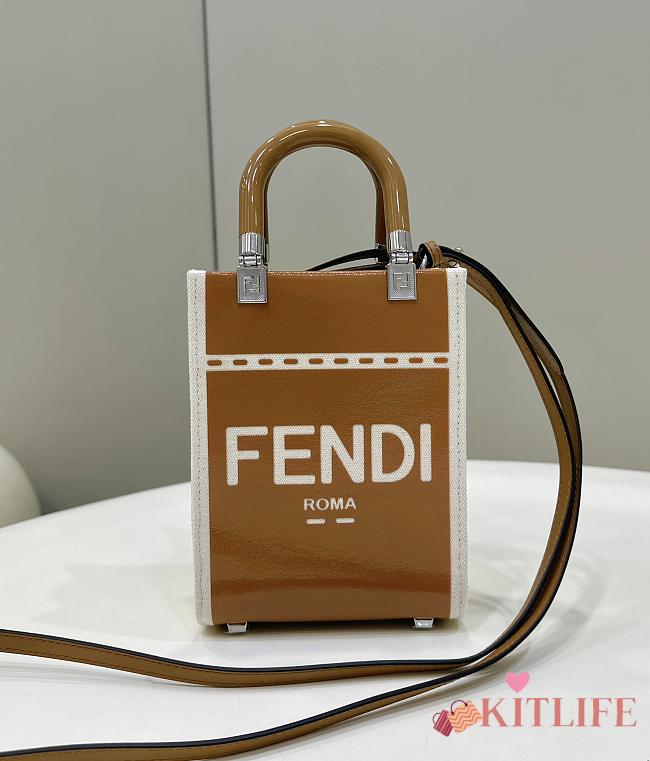 Kitlife FENDI Mini Sunshine Shopper Brown - 13 x 6.5 x 17 cm - 1