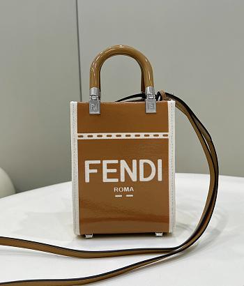 Kitlife FENDI Mini Sunshine Shopper Brown - 13 x 6.5 x 17 cm