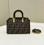 Kitlife Fendi By The Way Mini Small brown FF fabric Boston bag - 18 x 8 x 12 cm - 3