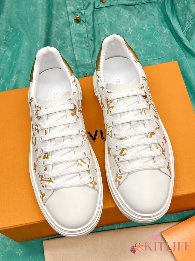 Kitlife Louis Vuitton Time Out Trainers White&Gold  - 1
