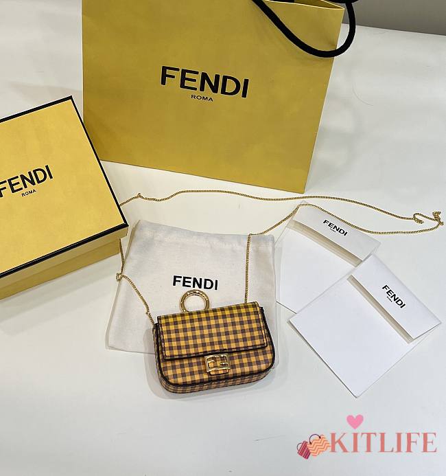 Kitlife Fendi Chain Baguette Charm Bag Printed Leather Nano - 11×2×7 cm - 1