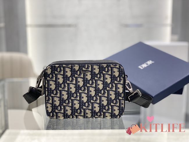 Kitlife Dior Beige and Blue Dior Oblique Jacquard - 17 x 12.5 x 5 cm - 1