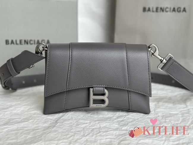 KITLIFE BALENCIAGA Gray Xxs Downtown Bag In 1404 Dark Grey - 20 x 13 x 5 cm - 1