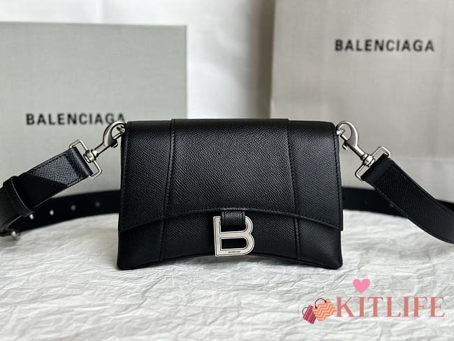 KITLIFE BALENCIAGA Gray Xxs Downtown Bag In 1404 Dark Black - 20 x 13 x 5 cm - 1